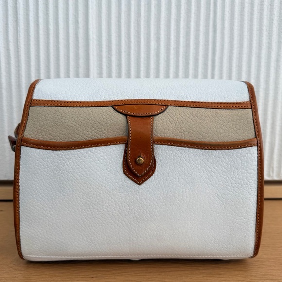 Vintage Dooney & Bourke Essex Crossbody | White & British Tan | AWL USA Made - Picture 3 of 7
